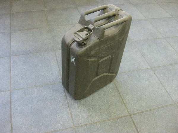 Jerrycan 20L suitable for water or fuel storage on tiled floor. Jerrycan 20L suitable for water or fuel storage on tiled floor.