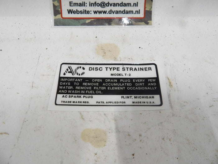 Brandstoffilter compleet met element en sticker WO-A1255 metalen behuizing