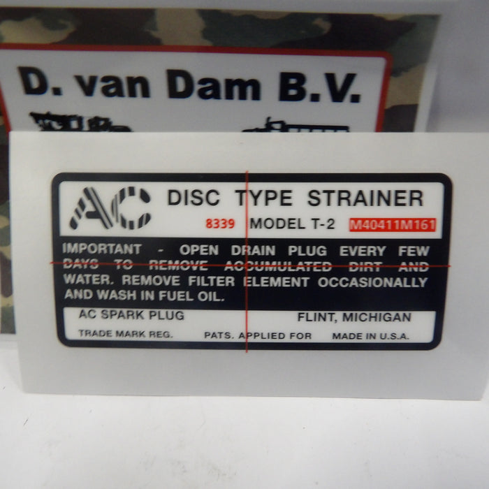 Sticker brandstoffilter