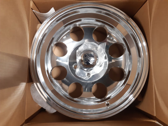 Gepolijst Aluminium Velg 15 inch x 8 J steek  5 x 4,5 - Jeep Wrangler YJ/TJ
