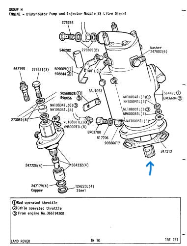 Drive shaft diesel injectiepomp 2.25L (gebruikt)