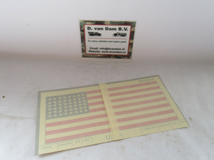 Amerikaanse vlag waden checklist sticker (met lijm)