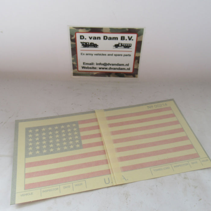 Amerikaanse vlag waden checklist sticker (zonder lijm)