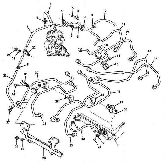 Brandstofleiding Chevrolet 6.2 L Diesel