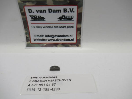 Spie nokkenas 2 graden verschoven